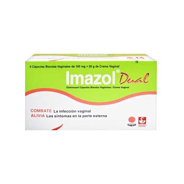 Imazol Dual Clotrimazol Crema Vaginal Externa 20gr + 6 Cápsulas Blandas Vaginales 100mg - Meyer