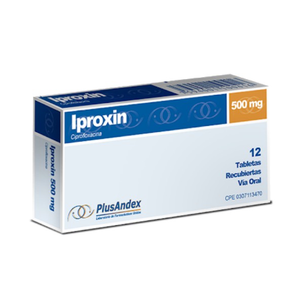 Iproxin Ciprofloxacina 500mg x 12 Tabletas - PlusAndex