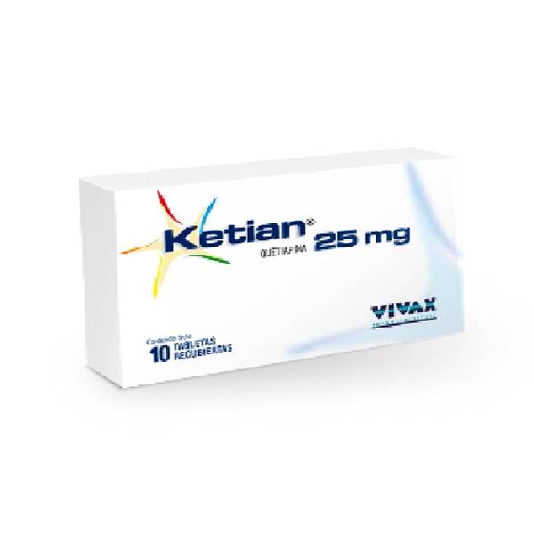 Ketian Quetiapina 25mg x 10 Tabletas - Vivax