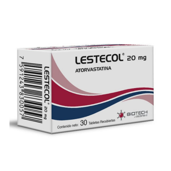 Lestecol Atorvastatina 20mg x 30 Tabletas - Biotech