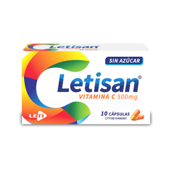 Letisan Vitamina C 500mg x 10 Cápsulas - Leti