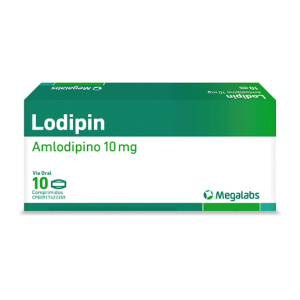 Lodipin Amlodipina 10mg x 10 Comprimidos - Megalabs