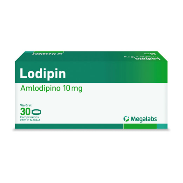 Lodipin Amlodipina 10mg x 30 Comprimidos - Megalabs