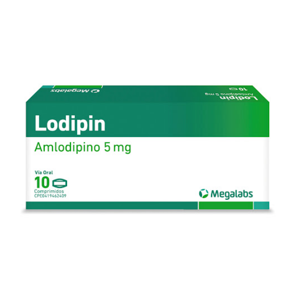 Lodipin Amlodipina 5mg x 10 Comprimidos - Megalabs