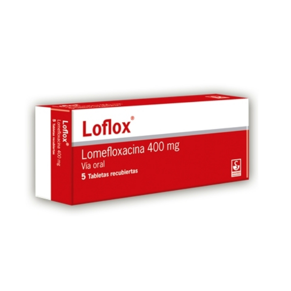 Loflox Lomefloxacina 400mg x 5 Tabletas - Siegfried