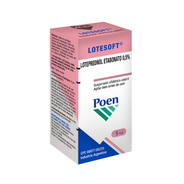 Lotesoft Loteprednol+Etabonato 0,5% Solución Oftálmica 5ml - Poen