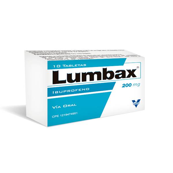 Lumbax Ibuprofeno 200mg x 10 Tabletas - Vargas