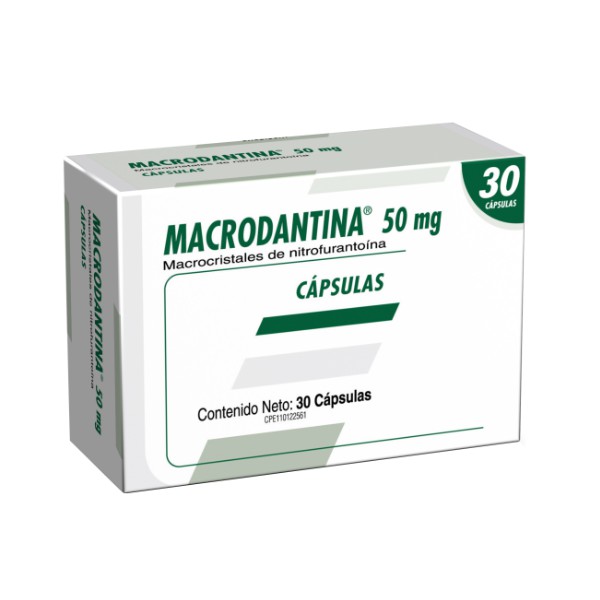 Macrodantina Nitrofurantoína 50mg 30 Cápsulas - Farma