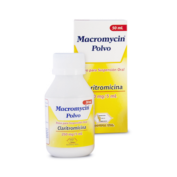 Macromycin Claritromicina Suspensión En Polvo 250mg/5ml x 50ml - Labquifar