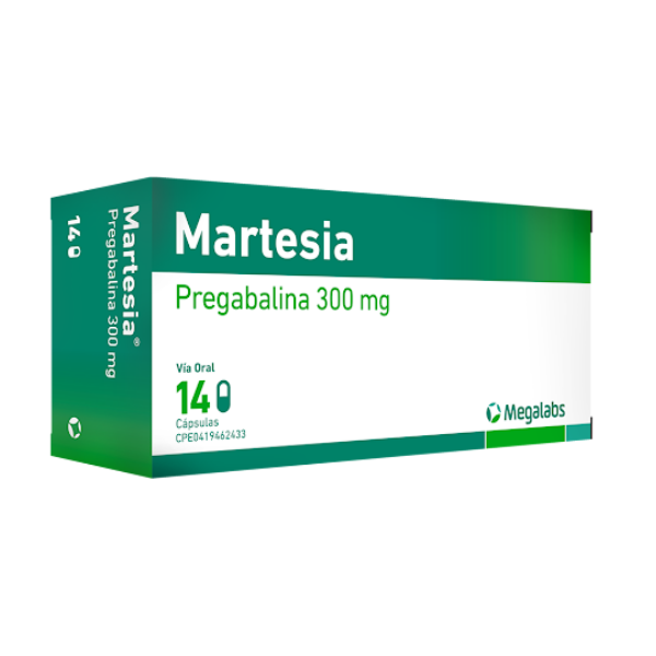Martesia Pregabalina 300mg x 14 Cápsulas - Megalabs