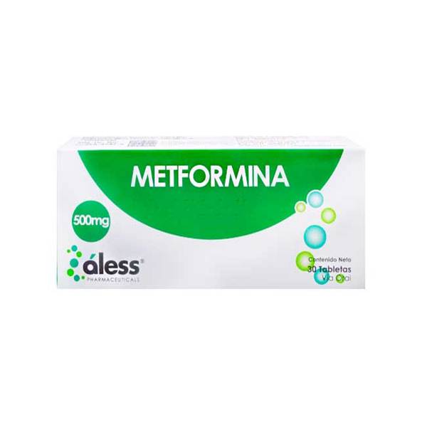 Metformina 500mg x 30 Tabletas - Aless
