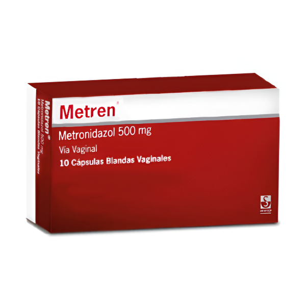 Metren Metronidazol 500mg x 10 Cápsulas Blandas Vaginales Siegfried