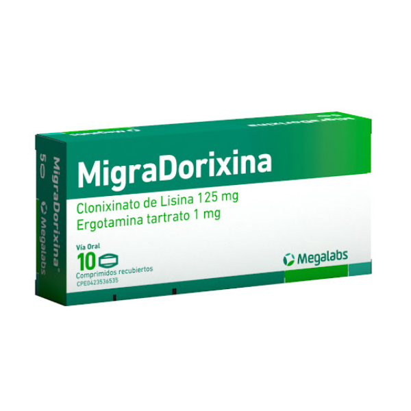 Migradorixina 125mg/1mg x 10 Comprimidos - Megalabs
