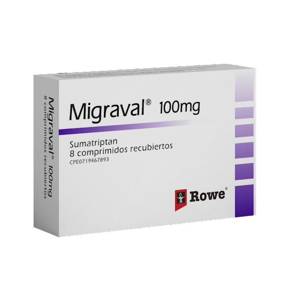 Migraval Sumatriptán 100mg x 8 Comprimidos - Rowe