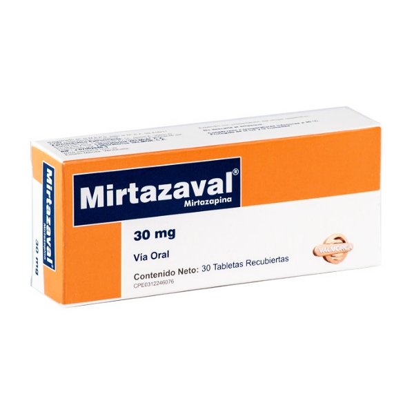 Mirtazaval Mirtazapina 30mg x 30 Tabletas - Valmorca