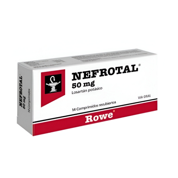 Nefrotal Losartán Potásico 50mg x 14 Comprimidos - Rowe