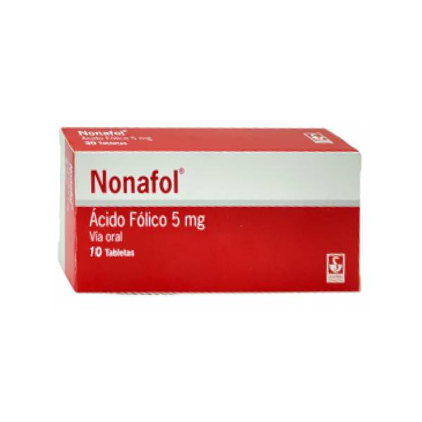 Nonafol Ácido Fólico 5mg x 10 Tabletas - Siegfried