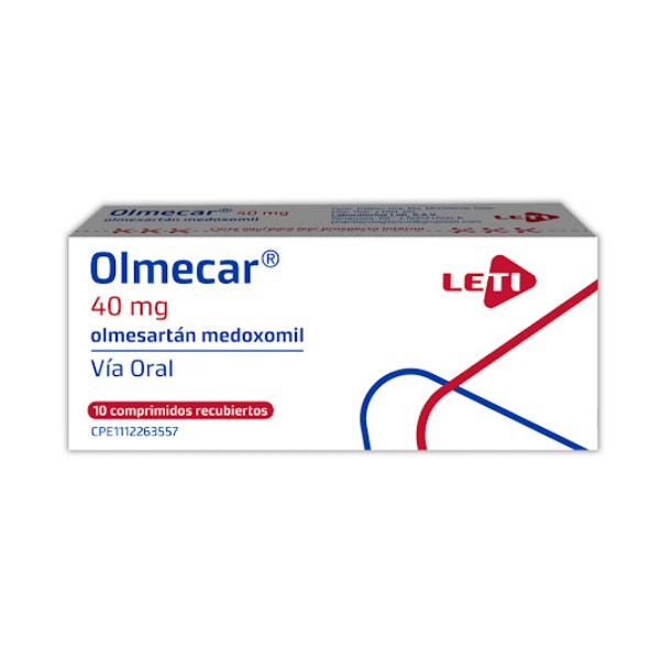 Olmecar Olmesartán 40mg x 10 Comprimidos - Leti