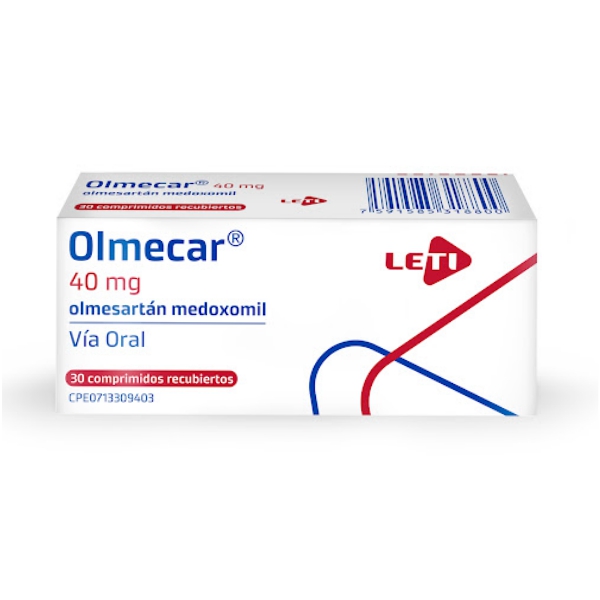 Olmecar Olmesartán 40mg x 30 Comprimidos - Leti