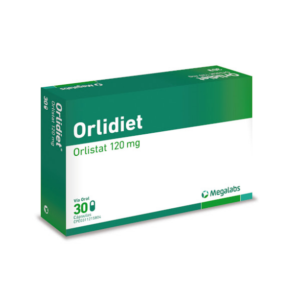 Orlidiet Orlistat 120mg x 30 Cápsulas - Megalabs - Imagen 2