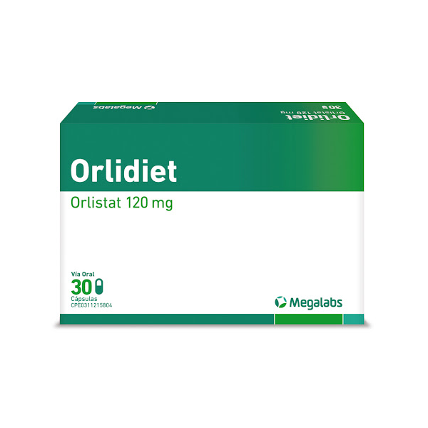 Orlidiet Orlistat 120mg x 30 Cápsulas - Megalabs