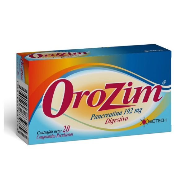 Orozim Pancreatina 192mg x 20 Tabletas - Biotech