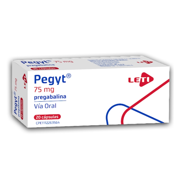 Pegyt Pregabalina 75mg x 20 Cápsulas - Leti