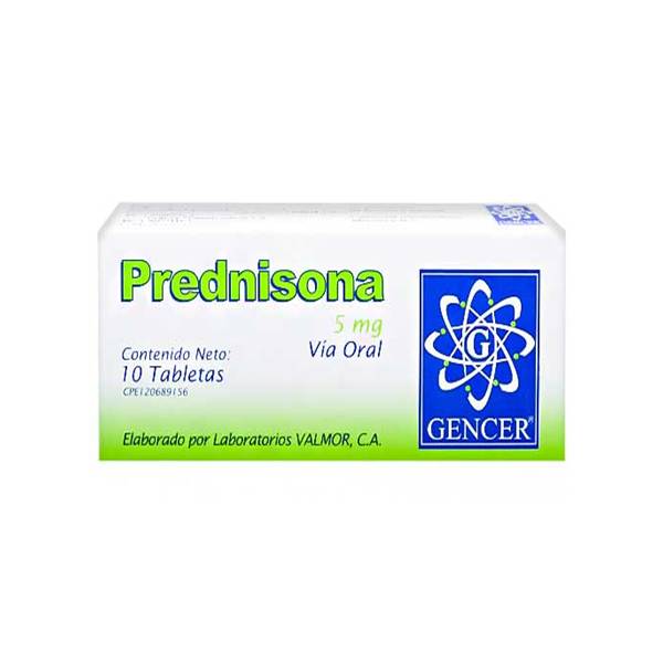 Prednisona 5mg x 10 Tabletas - Gencer