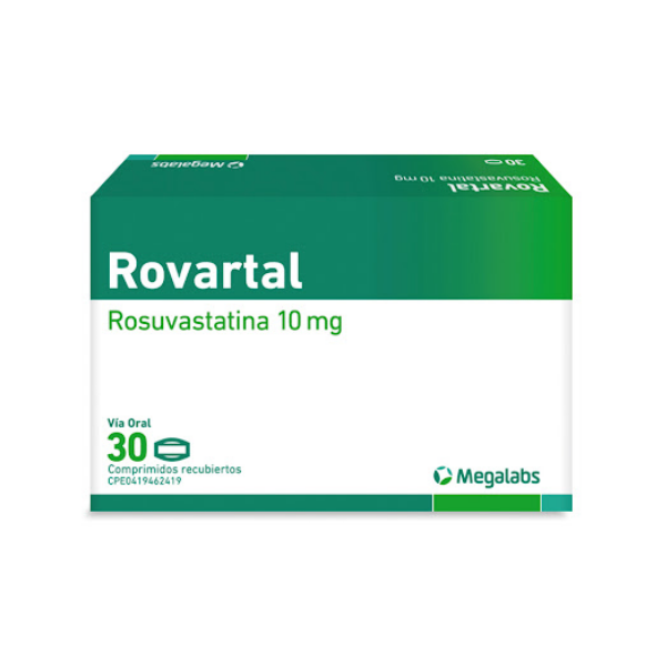 Rovartal Rosuvastatina 10mg x 30 Comprimidos - Megalabs