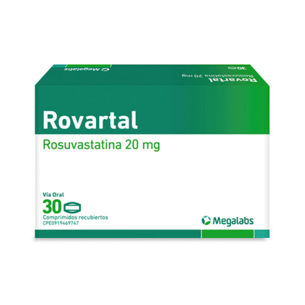 Rovartal Rosuvastatina 20mg x 30 Comprimidos - Megalabs