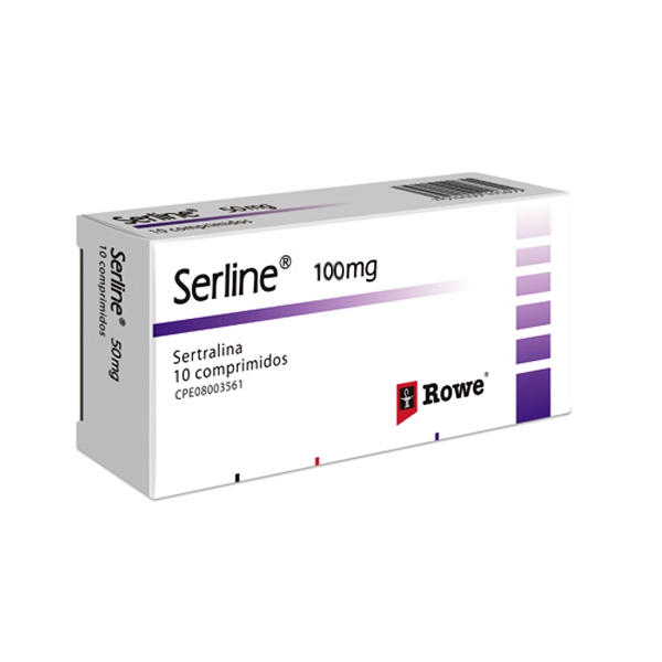 Serline Sertralina 100mg x 10 Comprimidos - Rowe