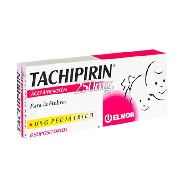 Tachipirin Acetaminofén Pediátrico 250mg x 6 Supositorios - Elmor