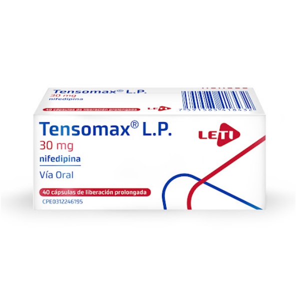 Tensomax L.P Nifedipina 30mg x 40 Cápsulas - Leti