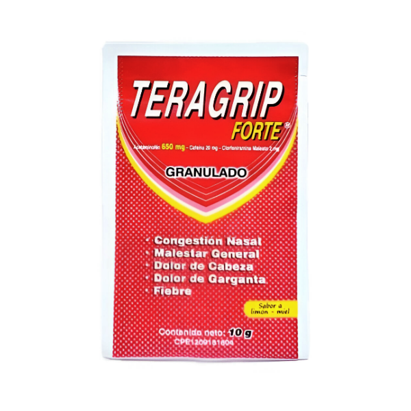 Teragrip Forte Día En Sobre Acetaminofén+Clorfenamina+CafeÍna 10 gr - Farma