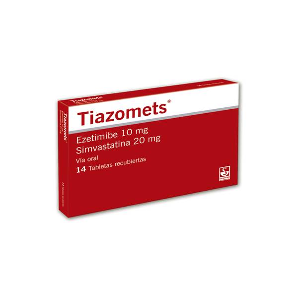 Tiazomets Ezetimibe+Simvastatina 10mg/20mg x 14 Tabletas - Siegfried