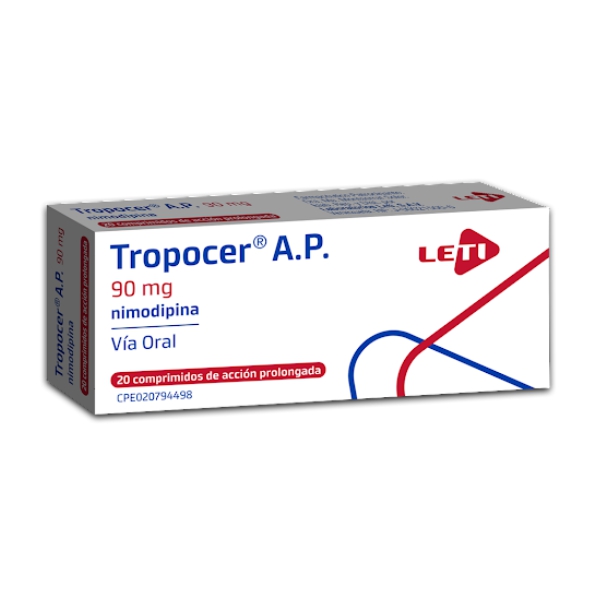 Tropocer A.P Nimodipina 90mg x 20 Comprimidos - Leti