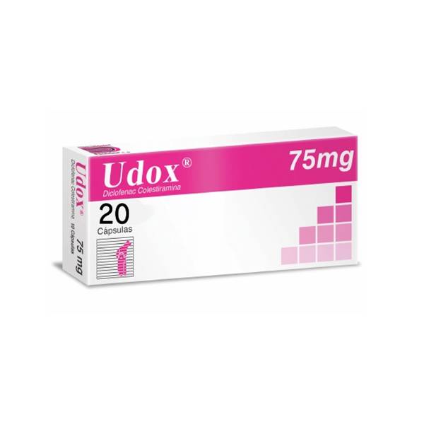 Udox Diclofenac Colestiramina 75mg x 20 Cápsulas - Dollder