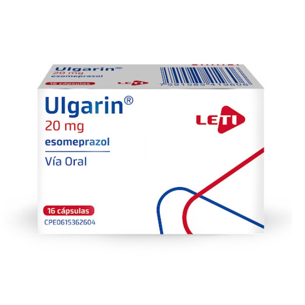 Ulgarin Esomeprazol 20mg x 16 Cápsulas - Leti