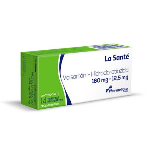 Valsartán HCT Valsartán+Hidroclorotiazida 160mg/12.5mg x 14 Tabletas - La Santé