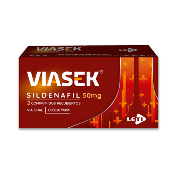 Viasek Sildenafilo 50mg x 2 Comprimidos - Leti