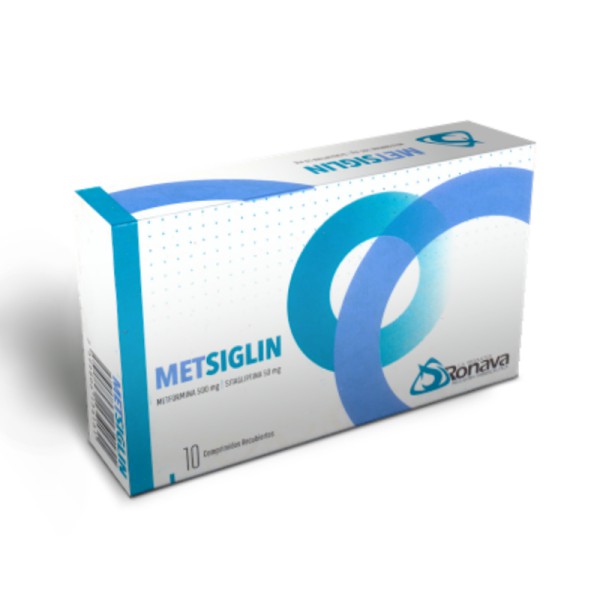 Metsiglin Sitagliptina+Metformina 500mg/50mg x 10 Comprimidos - Ronava