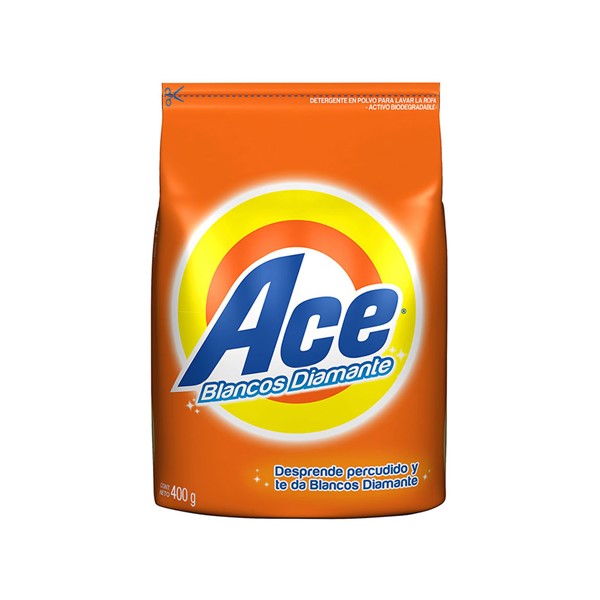 Ace Detergente En Polvo Blanco Diamante 400g