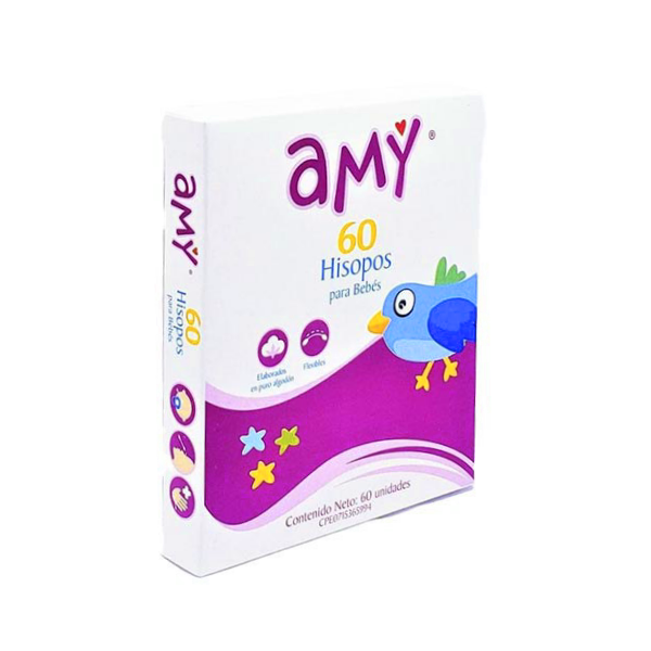 Amy Hisopos Para Bebés x 60 Unidades