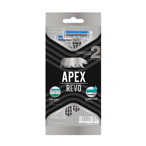 Apex Revo Afeitadora 3 Hojillas x 2 Unidades