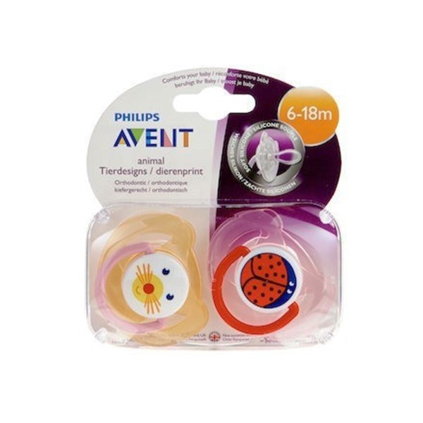 Avent Chupón Animal 6-18M x 2 Unidades