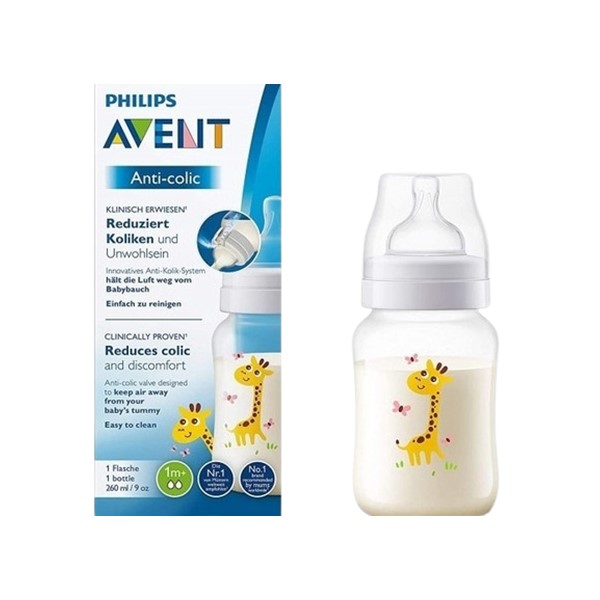 Avent Tetero Anticólicos Jirafas 260ml 9Oz 1M+
