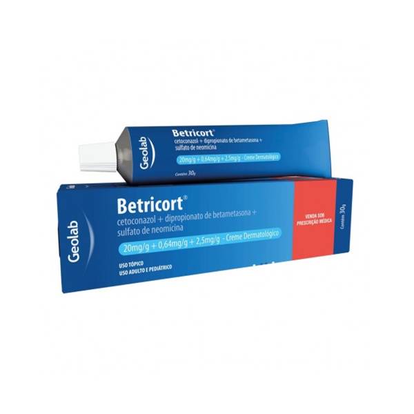 Betricort Betametasona+Ketoconazol+Neomicina Crema Tópica 30g - Geolab