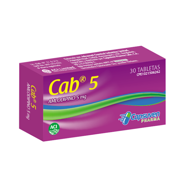 Cab 5 Amlodipina 5mg x 30 Tabletas Capsuven