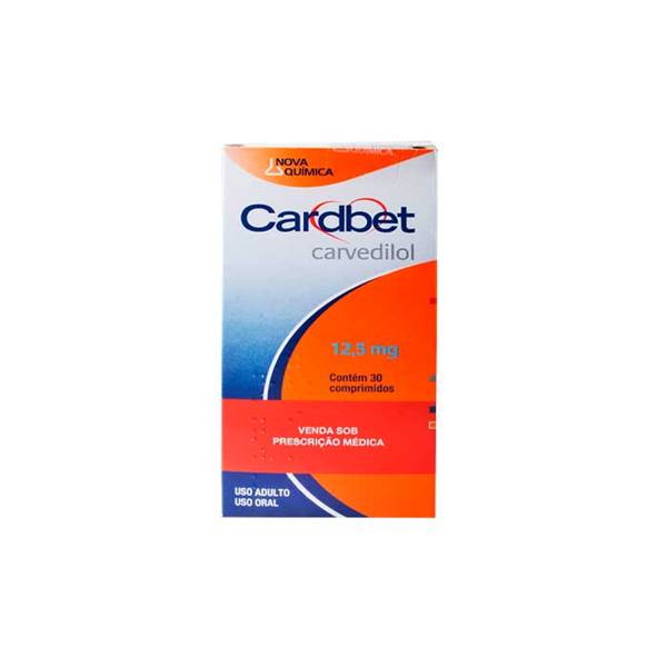 Cardbet Carvedilol 12.5mg x 30 Comprimidos - Nova Quimica