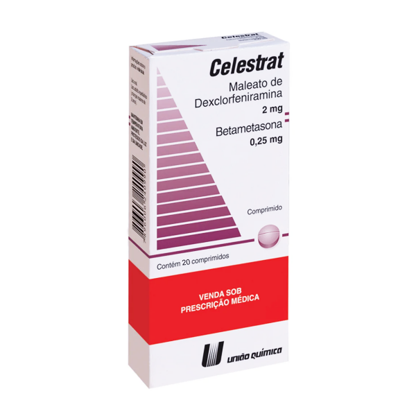 Celestrat Dexclorfeniramina +Betametasona 2mg/0.25mgmg x 20 Tabletas - Uniao Quimica